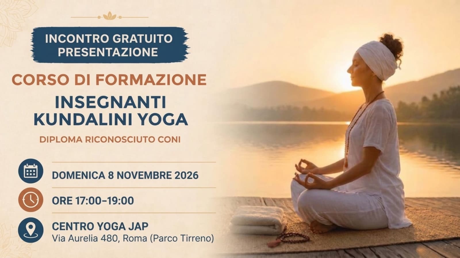 Incontro gratuito di presentazione del Corso di Formazione per Insegnanti di Kundalini Yoga