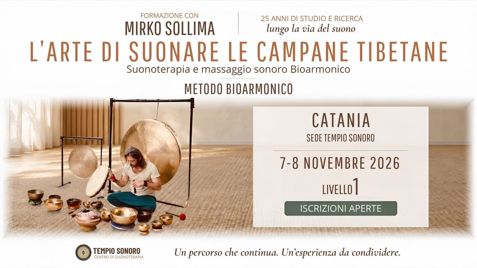 L’Arte di Suonare le Campane Tibetane • Mirko Sollima e il Metodo Bioarmonico • suonoterapia e massaggio sonoro