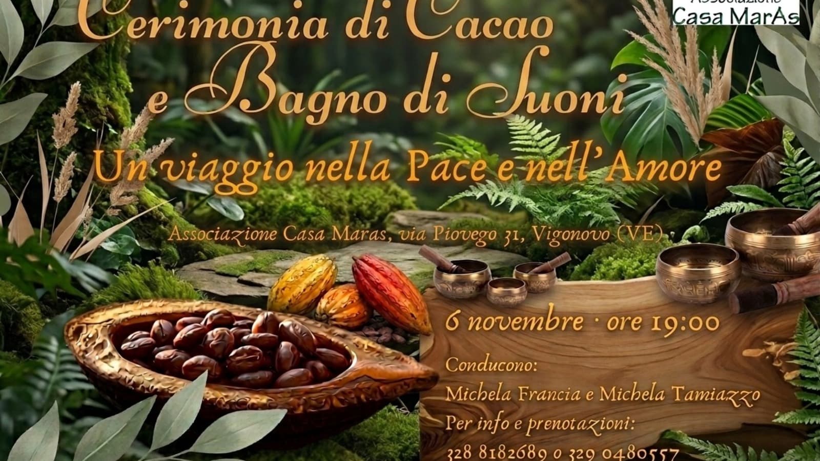 Cerimonia di CACAO e Bagno di SUONI